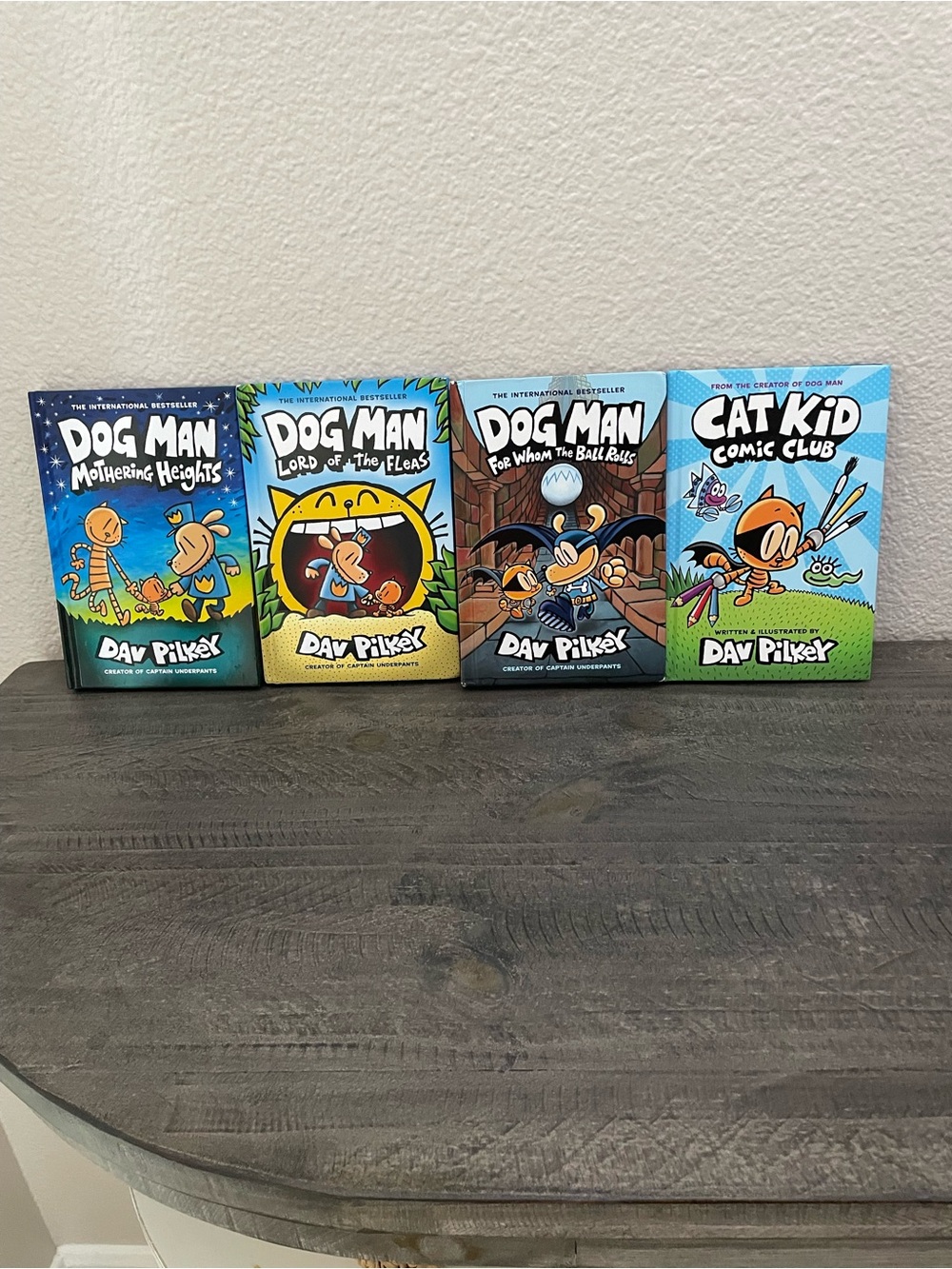 Dog Man & Cat Kid Book Set by Dav Pilkey - Blue, Yellow, Green, Turquoise Covers